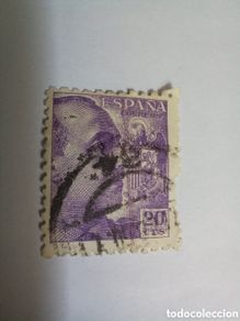 Sellos: SELLO 20 CÉNTIMOS. EDIFIL 1047 CID Y GENERAL FRANCO (1949-1953). USADO